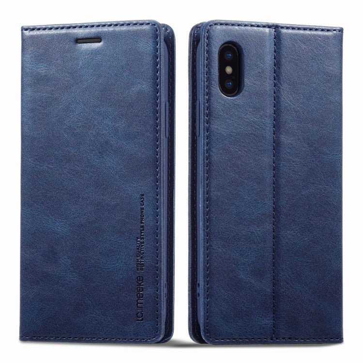 Custodia per telefono in pelle antifurto LC.IMEEKE RFID, For iPhone SE 2022 / SE 2020 / 8 / 7, For iPhone XS Max, For iPhone XS / X, For iPhone XR, For iPhone 8 Plus / 7 Plus, For Samsung Galaxy S21 5G