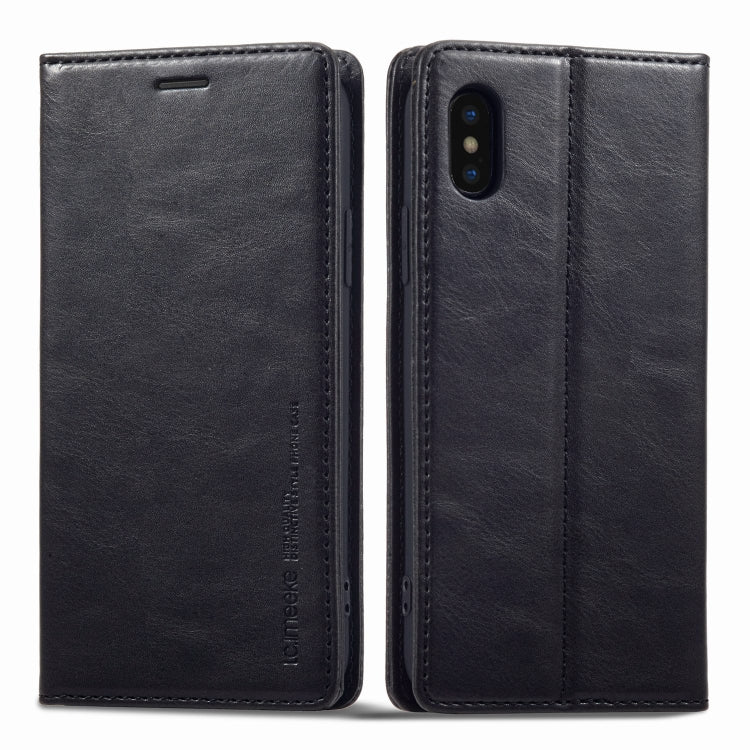 Custodia per telefono in pelle antifurto LC.IMEEKE RFID, For iPhone SE 2022 / SE 2020 / 8 / 7, For iPhone XS Max, For iPhone XS / X, For iPhone XR, For iPhone 8 Plus / 7 Plus, For Samsung Galaxy S21 5G