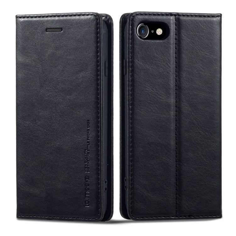 Custodia per telefono in pelle antifurto LC.IMEEKE RFID, For iPhone SE 2022 / SE 2020 / 8 / 7, For iPhone XS Max, For iPhone XS / X, For iPhone XR, For iPhone 8 Plus / 7 Plus, For Samsung Galaxy S21 5G