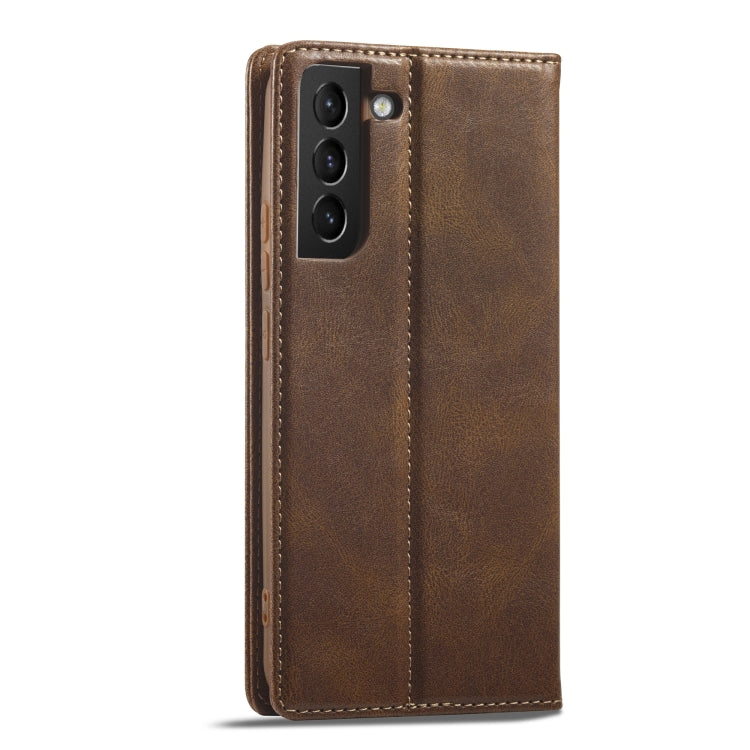 Custodia per telefono in pelle antifurto LC.IMEEKE RFID, For Samsung Galaxy S21+ 5G