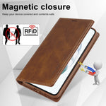 Custodia per telefono in pelle antifurto LC.IMEEKE RFID, For Samsung Galaxy S21+ 5G