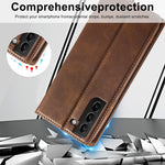 Custodia per telefono in pelle antifurto LC.IMEEKE RFID, For Samsung Galaxy S21+ 5G