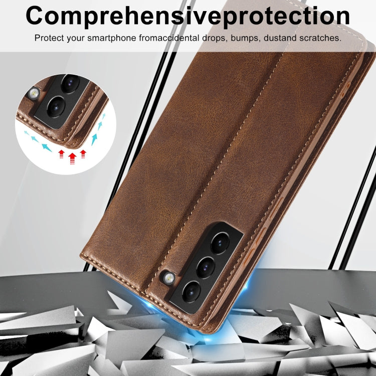 Custodia per telefono in pelle antifurto LC.IMEEKE RFID, For Samsung Galaxy S21+ 5G