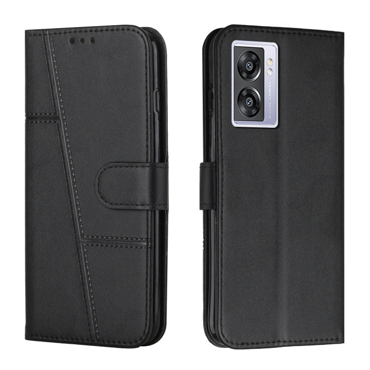 Custodia per telefono in pelle con fibbia in vitello con cuciture, For OPPO A57 5G/Realme V23/A77 5G, For Realme C30 4G, For OPPO Reno8 5G/Reno8 5G Global, For OPPO Reno8 Pro+ 5G/Reno8 Pro 5G Global