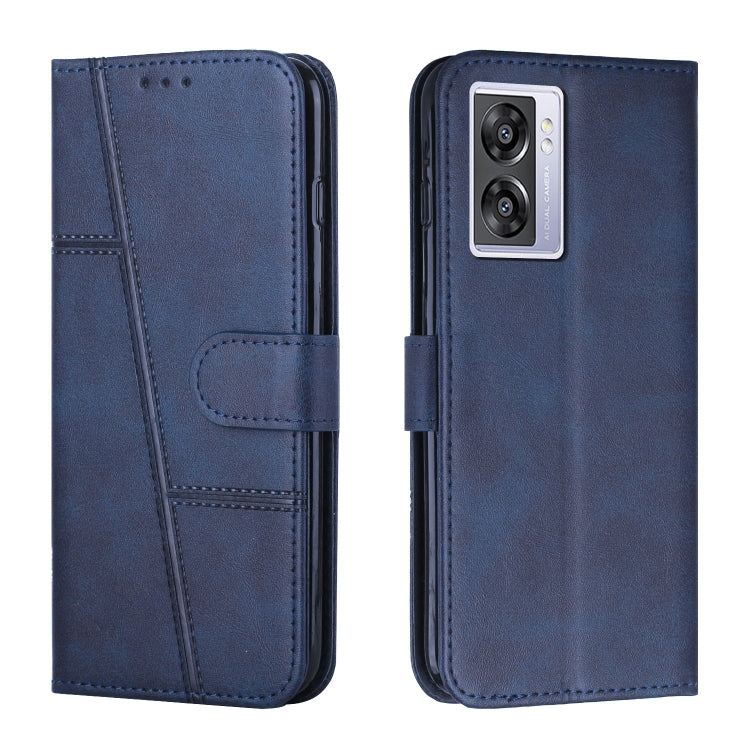 Custodia per telefono in pelle con fibbia in vitello con cuciture, For OPPO A57 5G/Realme V23/A77 5G, For Realme C30 4G, For OPPO Reno8 5G/Reno8 5G Global, For OPPO Reno8 Pro+ 5G/Reno8 Pro 5G Global