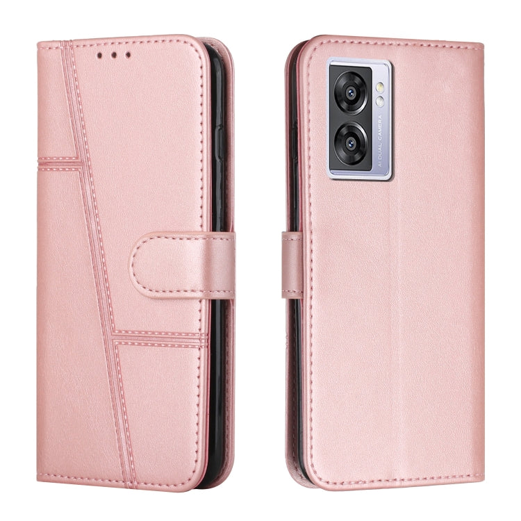 Custodia per telefono in pelle con fibbia in vitello con cuciture, For OPPO A57 5G/Realme V23/A77 5G, For Realme C30 4G, For OPPO Reno8 5G/Reno8 5G Global, For OPPO Reno8 Pro+ 5G/Reno8 Pro 5G Global