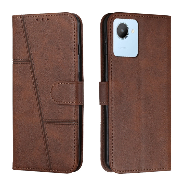 Custodia per telefono in pelle con fibbia in vitello con cuciture, For OPPO A57 5G/Realme V23/A77 5G, For Realme C30 4G, For OPPO Reno8 5G/Reno8 5G Global, For OPPO Reno8 Pro+ 5G/Reno8 Pro 5G Global