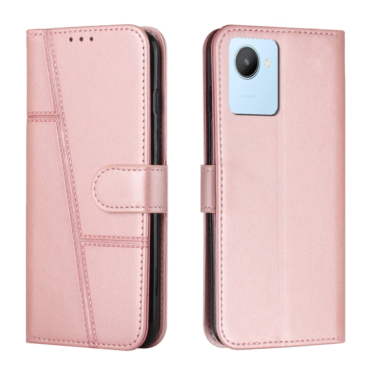 Custodia per telefono in pelle con fibbia in vitello con cuciture, For OPPO A57 5G/Realme V23/A77 5G, For Realme C30 4G, For OPPO Reno8 5G/Reno8 5G Global, For OPPO Reno8 Pro+ 5G/Reno8 Pro 5G Global