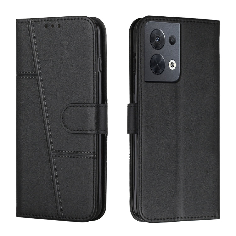 Custodia per telefono in pelle con fibbia in vitello con cuciture, For OPPO A57 5G/Realme V23/A77 5G, For Realme C30 4G, For OPPO Reno8 5G/Reno8 5G Global, For OPPO Reno8 Pro+ 5G/Reno8 Pro 5G Global