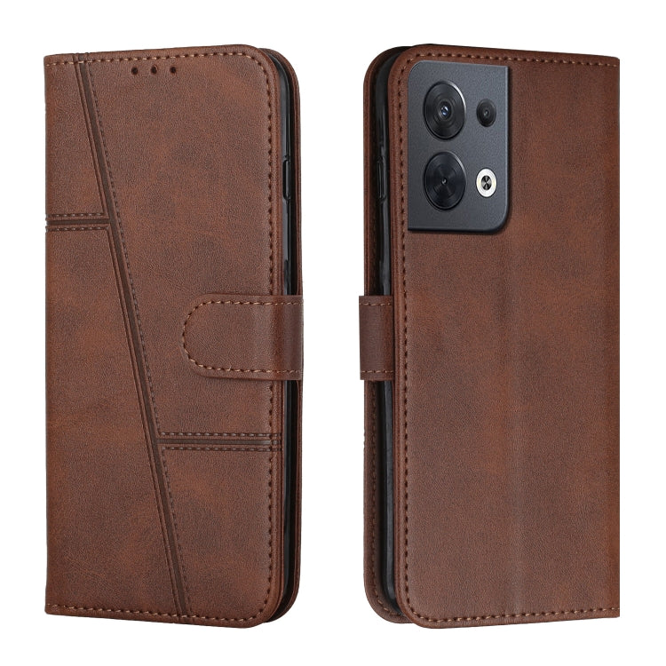 Custodia per telefono in pelle con fibbia in vitello con cuciture, For OPPO A57 5G/Realme V23/A77 5G, For Realme C30 4G, For OPPO Reno8 5G/Reno8 5G Global, For OPPO Reno8 Pro+ 5G/Reno8 Pro 5G Global