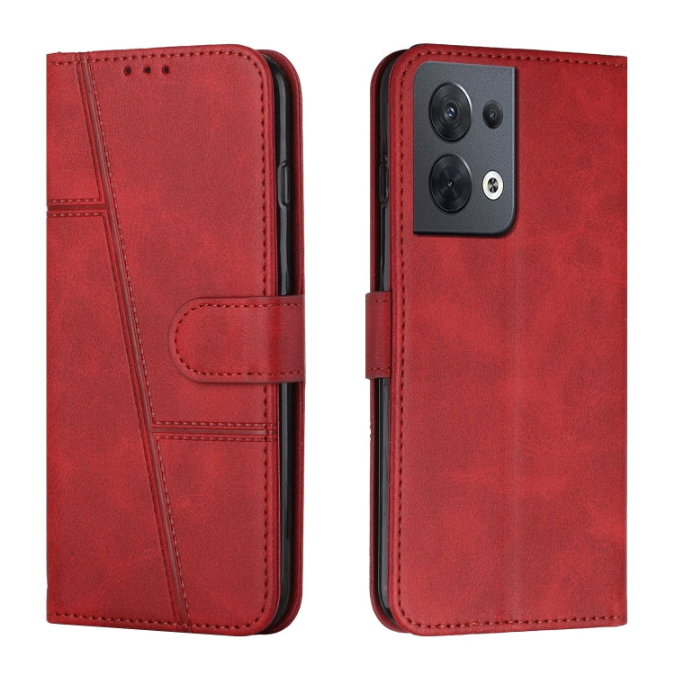 Custodia per telefono in pelle con fibbia in vitello con cuciture, For OPPO A57 5G/Realme V23/A77 5G, For Realme C30 4G, For OPPO Reno8 5G/Reno8 5G Global, For OPPO Reno8 Pro+ 5G/Reno8 Pro 5G Global