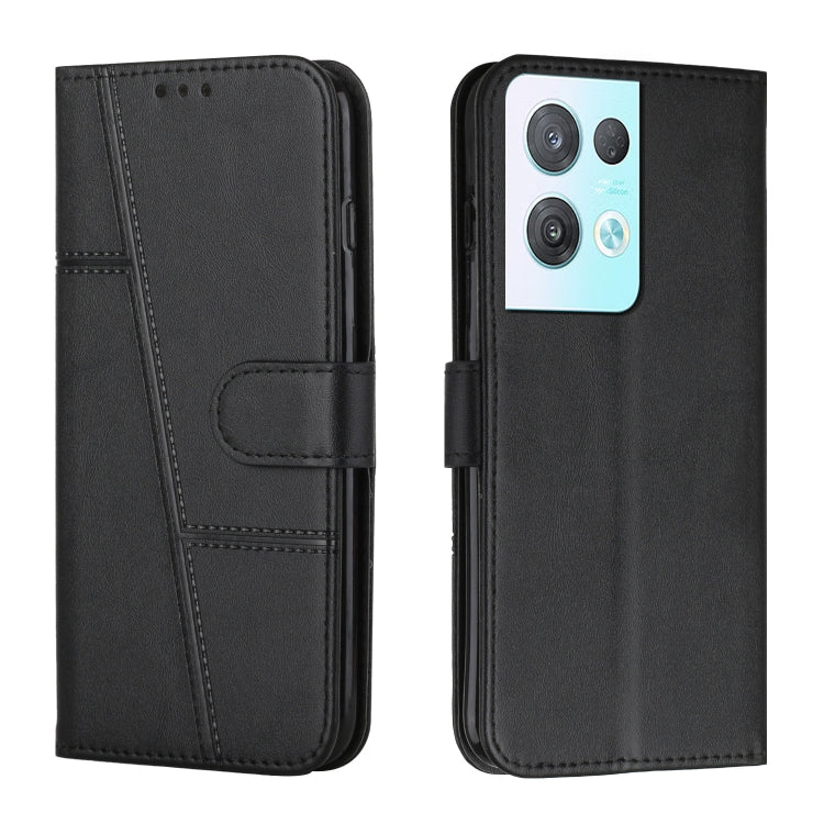 Custodia per telefono in pelle con fibbia in vitello con cuciture, For OPPO A57 5G/Realme V23/A77 5G, For Realme C30 4G, For OPPO Reno8 5G/Reno8 5G Global, For OPPO Reno8 Pro+ 5G/Reno8 Pro 5G Global