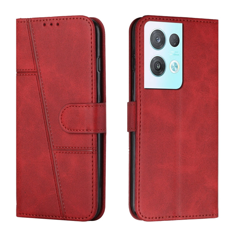 Custodia per telefono in pelle con fibbia in vitello con cuciture, For OPPO A57 5G/Realme V23/A77 5G, For Realme C30 4G, For OPPO Reno8 5G/Reno8 5G Global, For OPPO Reno8 Pro+ 5G/Reno8 Pro 5G Global
