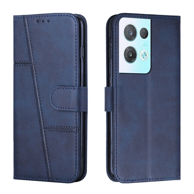 Custodia per telefono in pelle con fibbia in vitello con cuciture, For OPPO A57 5G/Realme V23/A77 5G, For Realme C30 4G, For OPPO Reno8 5G/Reno8 5G Global, For OPPO Reno8 Pro+ 5G/Reno8 Pro 5G Global