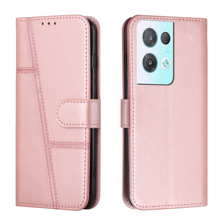 Custodia per telefono in pelle con fibbia in vitello con cuciture, For OPPO A57 5G/Realme V23/A77 5G, For Realme C30 4G, For OPPO Reno8 5G/Reno8 5G Global, For OPPO Reno8 Pro+ 5G/Reno8 Pro 5G Global