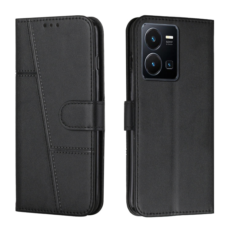 Custodia per telefono in pelle con fibbia in vitello con cuciture, For vivo Y35 4G/Y22s/Y22, For Xiaomi Redmi A1, For Xiaomi 12T/12T Pro/Redmi K50 Ultra