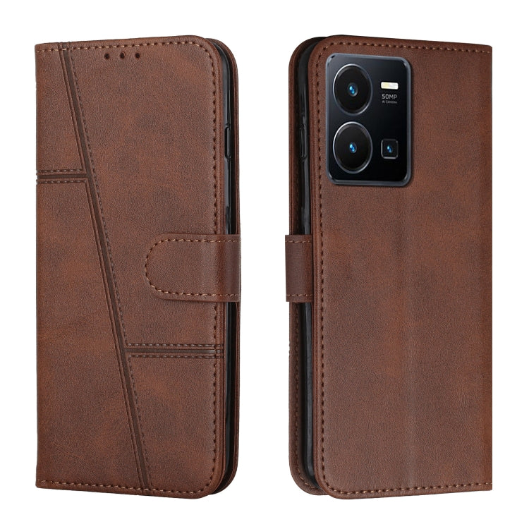 Custodia per telefono in pelle con fibbia in vitello con cuciture, For vivo Y35 4G/Y22s/Y22, For Xiaomi Redmi A1, For Xiaomi 12T/12T Pro/Redmi K50 Ultra