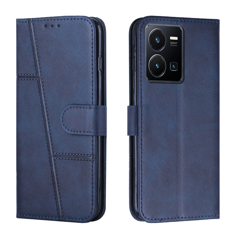 Custodia per telefono in pelle con fibbia in vitello con cuciture, For vivo Y35 4G/Y22s/Y22, For Xiaomi Redmi A1, For Xiaomi 12T/12T Pro/Redmi K50 Ultra