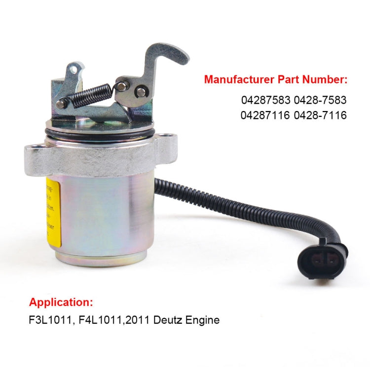 Elettrovalvola di arresto carburante per motore Deutz 04287583 04287116, 04287116