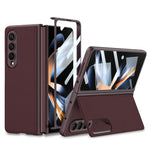 Custodia per telefono in pelle pieghevole ultrasottile integrata GKK con supporto, For Samsung Galaxy Z Fold4