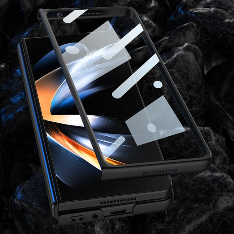 Custodia per telefono in pelle pieghevole ultrasottile integrata GKK con supporto, For Samsung Galaxy Z Fold4