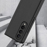 Custodia per telefono in pelle pieghevole ultrasottile integrata GKK con supporto, For Samsung Galaxy Z Fold4
