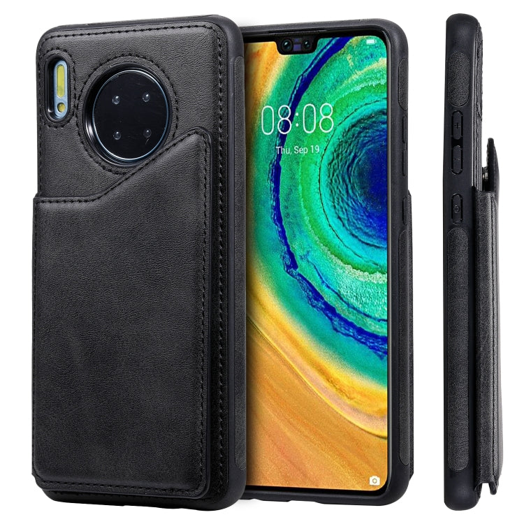 Custodia protettiva antiurto in vitello con supporto, slot per schede e telaio, For Galaxy S10, For Huawei Mate 30, For Huawei Mate 30 Pro