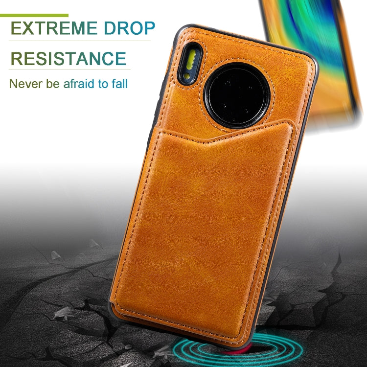 Custodia protettiva antiurto in vitello con supporto, slot per schede e telaio, For Galaxy S10, For Huawei Mate 30, For Huawei Mate 30 Pro