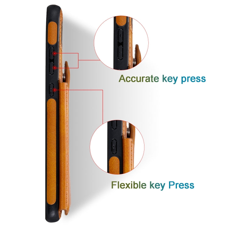 Custodia protettiva antiurto in vitello con supporto, slot per schede e telaio, For Galaxy S10, For Huawei Mate 30, For Huawei Mate 30 Pro