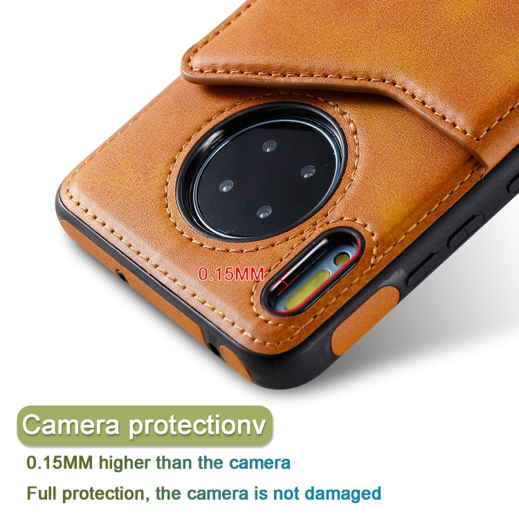 Custodia protettiva antiurto in vitello con supporto, slot per schede e telaio, For Galaxy S10, For Huawei Mate 30, For Huawei Mate 30 Pro