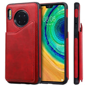 Custodia protettiva antiurto in vitello con supporto, slot per schede e telaio, For Galaxy S10, For Huawei Mate 30, For Huawei Mate 30 Pro
