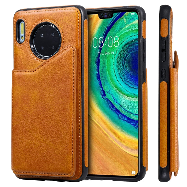 Custodia protettiva antiurto in vitello con supporto, slot per schede e telaio, For Galaxy S10, For Huawei Mate 30, For Huawei Mate 30 Pro
