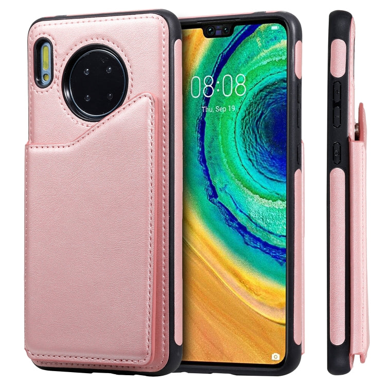 Custodia protettiva antiurto in vitello con supporto, slot per schede e telaio, For Galaxy S10, For Huawei Mate 30, For Huawei Mate 30 Pro