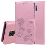 Custodia in pelle PU con vibrazione orizzontale in rilievo rosa con supporto, slot per carte e portafoglio, For Xiaomi Redmi Note 9 Pro, For Huawei P40, For Huawei P40 Lite, For Galaxy M31