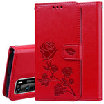 Custodia in pelle PU con vibrazione orizzontale in rilievo rosa con supporto, slot per carte e portafoglio, For Xiaomi Redmi Note 9 Pro, For Huawei P40, For Huawei P40 Lite, For Galaxy M31
