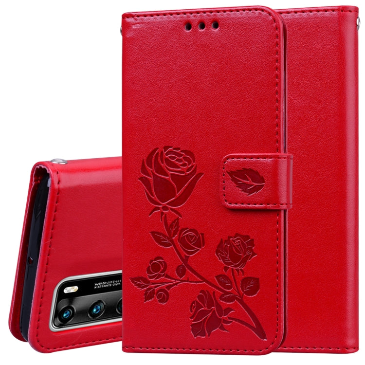 Custodia in pelle PU con vibrazione orizzontale in rilievo rosa con supporto, slot per carte e portafoglio, For Xiaomi Redmi Note 9 Pro, For Huawei P40, For Huawei P40 Lite, For Galaxy M31
