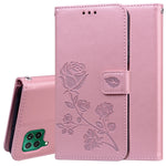 Custodia in pelle PU con vibrazione orizzontale in rilievo rosa con supporto, slot per carte e portafoglio, For Xiaomi Redmi Note 9 Pro, For Huawei P40, For Huawei P40 Lite, For Galaxy M31