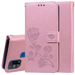 Custodia in pelle PU con vibrazione orizzontale in rilievo rosa con supporto, slot per carte e portafoglio, For Xiaomi Redmi Note 9 Pro, For Huawei P40, For Huawei P40 Lite, For Galaxy M31