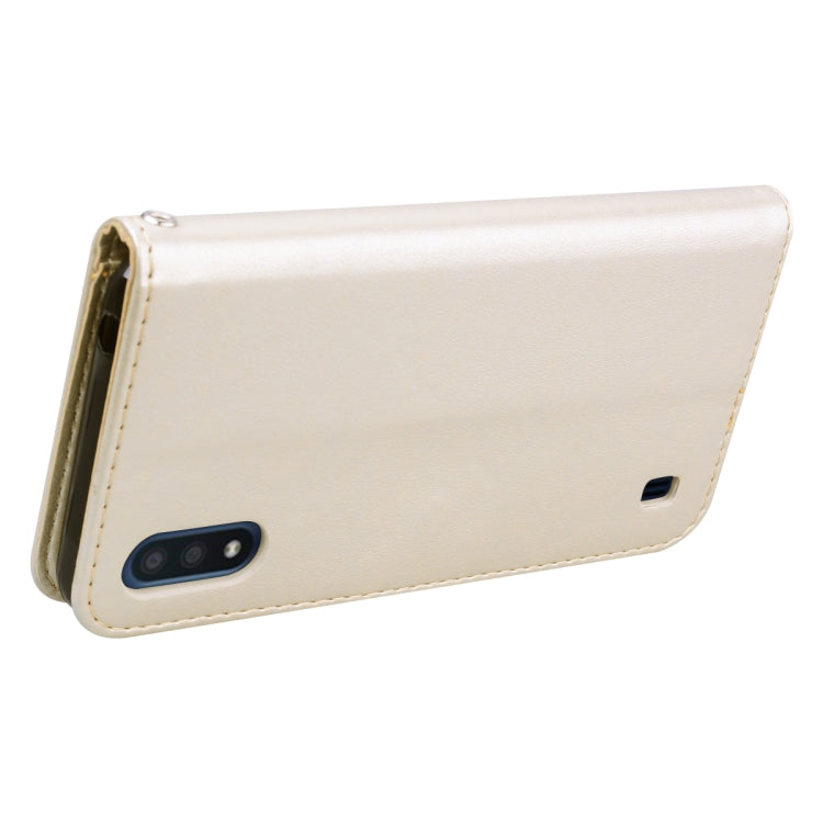 Custodia in pelle PU con vibrazione orizzontale in rilievo rosa con supporto, slot per carte e portafoglio, For Galaxy A01