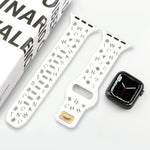 Cinturino per orologio in silicone con lettere inglesi, For Apple Watch Ultra 49mm / Series 8&7 45mm / SE 2&6&SE&5&4 44mm / 3&2&1 42mm, For Apple Watch Series 8&7 41mm / SE 2&6&SE&5&4 40mm / 3&2&1 38mm