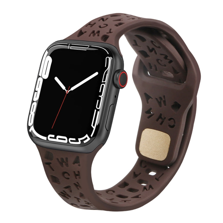 Cinturino per orologio in silicone con lettere inglesi, For Apple Watch Ultra 49mm / Series 8&7 45mm / SE 2&6&SE&5&4 44mm / 3&2&1 42mm, For Apple Watch Series 8&7 41mm / SE 2&6&SE&5&4 40mm / 3&2&1 38mm