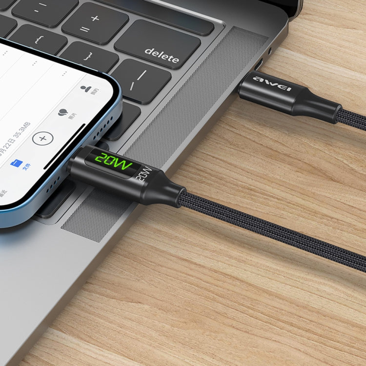 awei CL-123L Cavo di ricarica rapida dati da USB-C/Type-C a 8 pin da 1 m, CL-123L