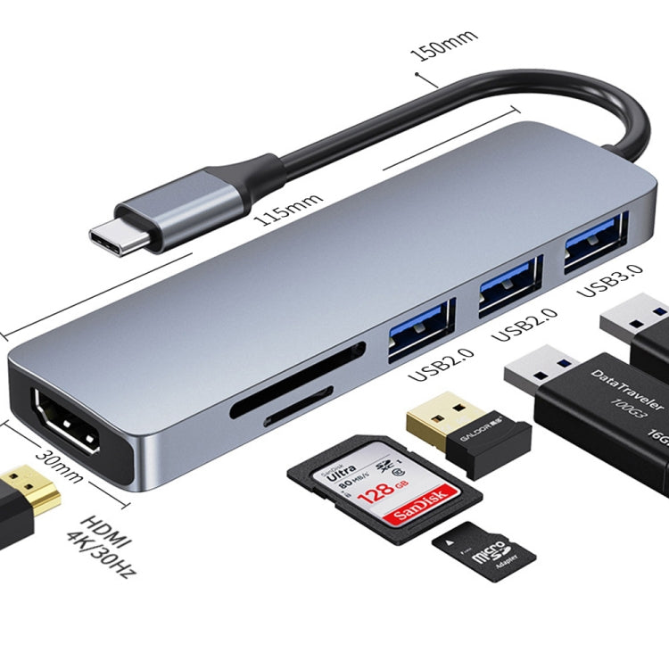 Adattatore HUB docking station USB-C 6 in 1