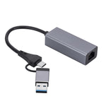 Hub USB 3.0 tipo C con porta di rete Gigabit RJ-45