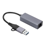 Hub USB 3.0 tipo C con porta di rete Gigabit RJ-45