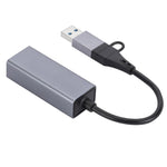 Hub USB 3.0 tipo C con porta di rete Gigabit RJ-45