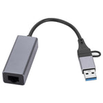 Hub USB 3.0 tipo C con porta di rete Gigabit RJ-45