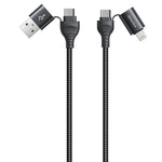 awei CL-126 1.2m 4 in 1 USB a USB-C / Type-C a 8Pin Cavo dati di ricarica veloce, CL-126(Black), CL-126(Blue)