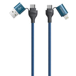 awei CL-126 1.2m 4 in 1 USB a USB-C / Type-C a 8Pin Cavo dati di ricarica veloce, CL-126(Black), CL-126(Blue)