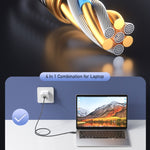 awei CL-126 1.2m 4 in 1 USB a USB-C / Type-C a 8Pin Cavo dati di ricarica veloce, CL-126(Black), CL-126(Blue)